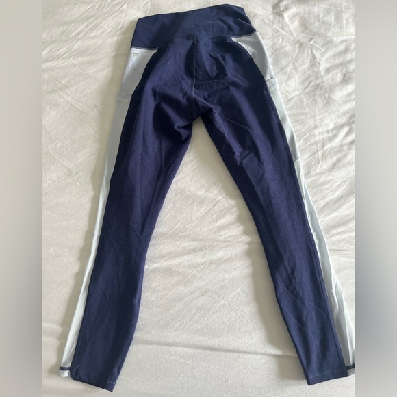 Fabletics Navy & Light Blue High-Waisted Leggings - Picture 2 of 2